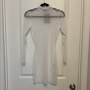 Fashion Nova White Bodycon Coverup with Mock Neck